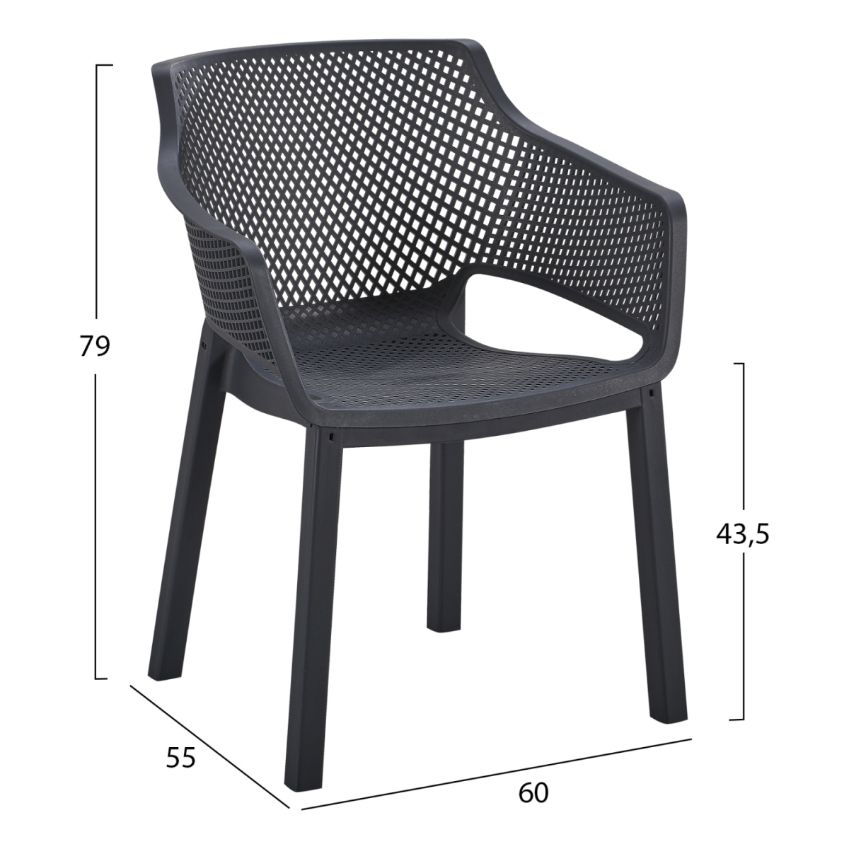 ΠΟΛΥΘΡΟΝΑ ΠΟΛΥΠΡΟΠΥΛΕΝΙΟΥ PEGGY HM6368.02 ΜΑΥΡΟ 60x55x79Υεκ - Image 2