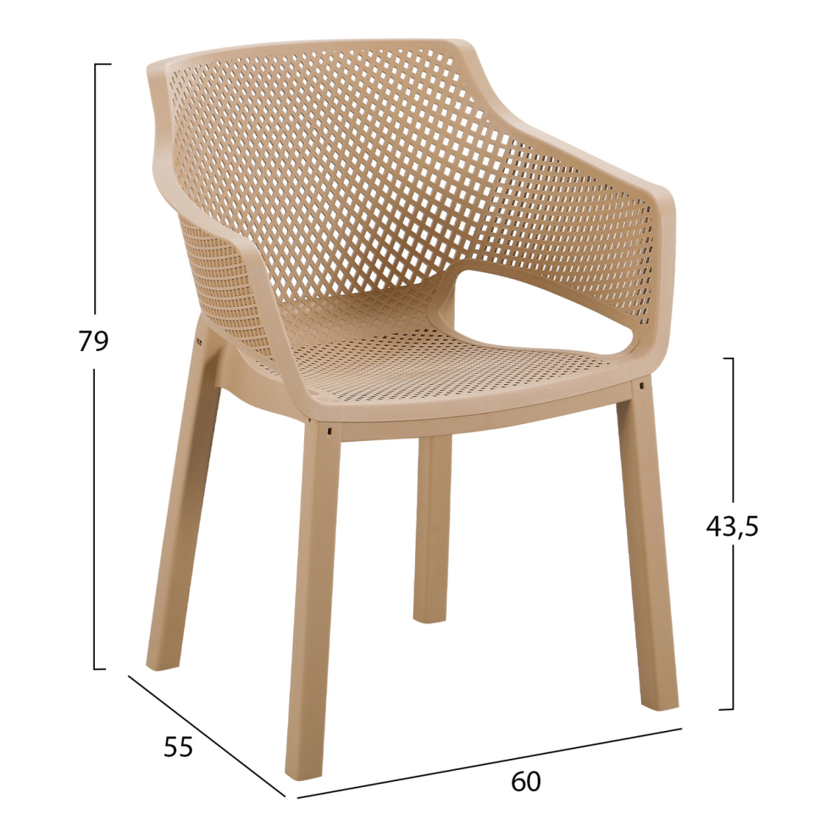 ΠΟΛΥΘΡΟΝΑ ΠΟΛΥΠΡΟΠΥΛΕΝΙΟΥ PEGGY HM6368.03 CAPPUCCINO 60x55x79Υεκ - Image 2