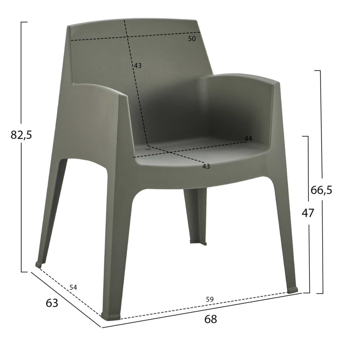 ΠΟΛΥΘΡΟΝΑ ΠΟΛΥΠΡΟΠΥΛΕΝΙΟΥ SLEEK HM6370.05 DARK OLIVE GREEN 68x63x82,5Υεκ. - Image 2