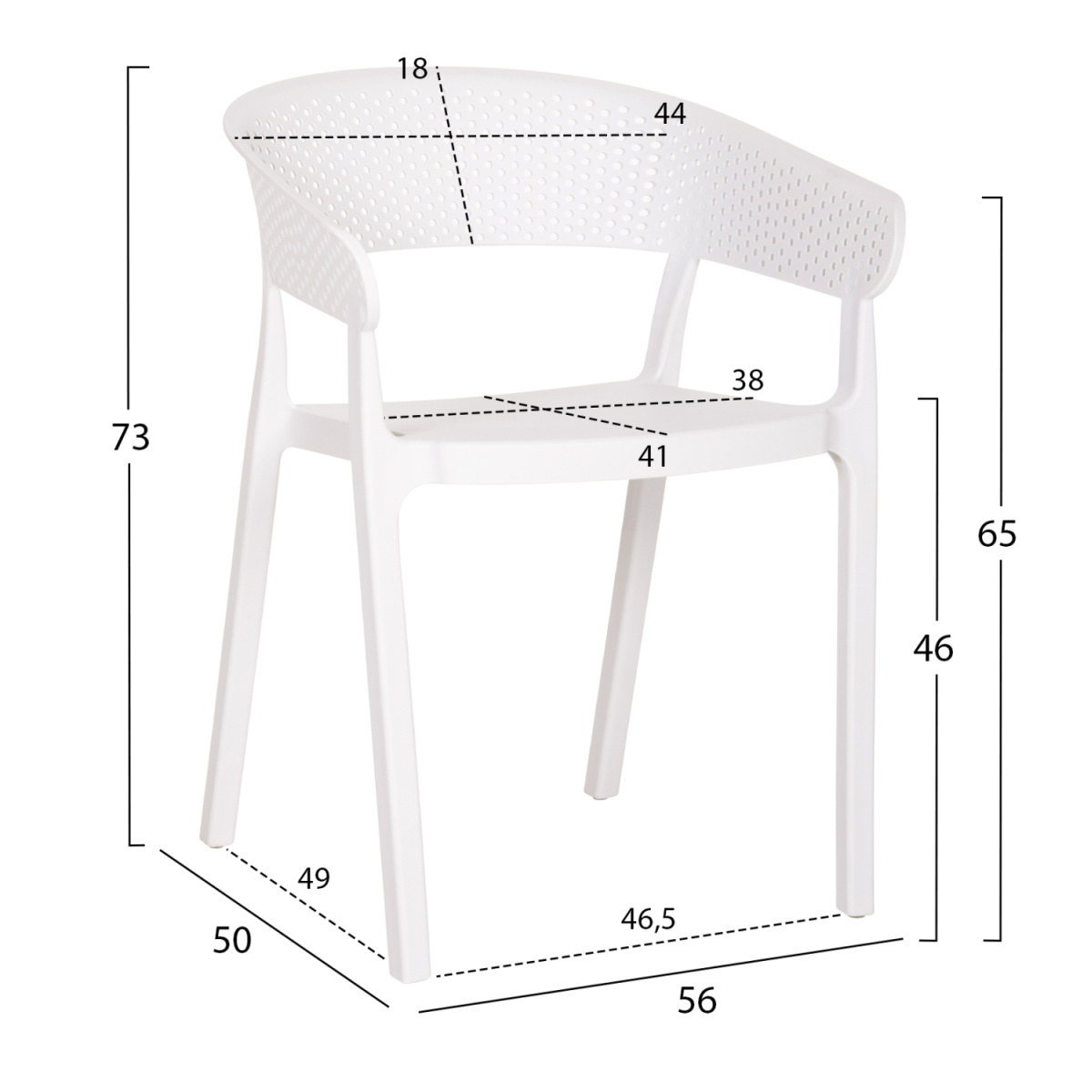 ΠΟΛΥΘΡΟΝΑ ΠΟΛΥΠΡΟΠΥΛΕΝΙΟΥ PERFOE HM5941.01 ΛΕΥΚΗ 56x50x73Υεκ. - Image 2
