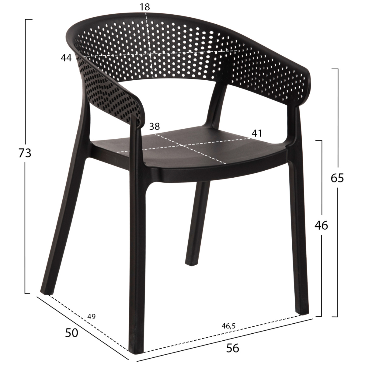 ΠΟΛΥΘΡΟΝΑ ΠΟΛΥΠΡΟΠΥΛΕΝΙΟΥ PERFOE HM5941.02 ΜΑΥΡΗ 56x50x73Υ εκ. - Image 2