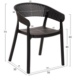 ΠΟΛΥΘΡΟΝΑ ΠΟΛΥΠΡΟΠΥΛΕΝΙΟΥ PERFOE HM5941.02 ΜΑΥΡΗ 56x50x73Υ εκ. - Image 2