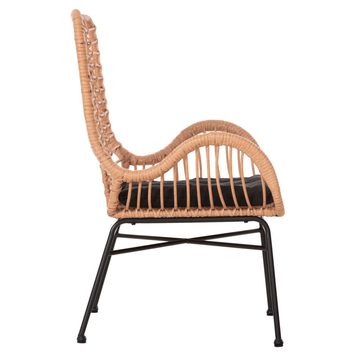 ΠΟΛΥΘΡΟΝΑ ΣΤΥΛ ΜΠΕΡΖΕΡΑΣ ALLEGRA HM5704.11 P.E.RATTAN ΜΠΕΖ-ΜΑΥΡΟ ΜΕΤΑΛΛΟ 66x59x90Υεκ. - Image 4