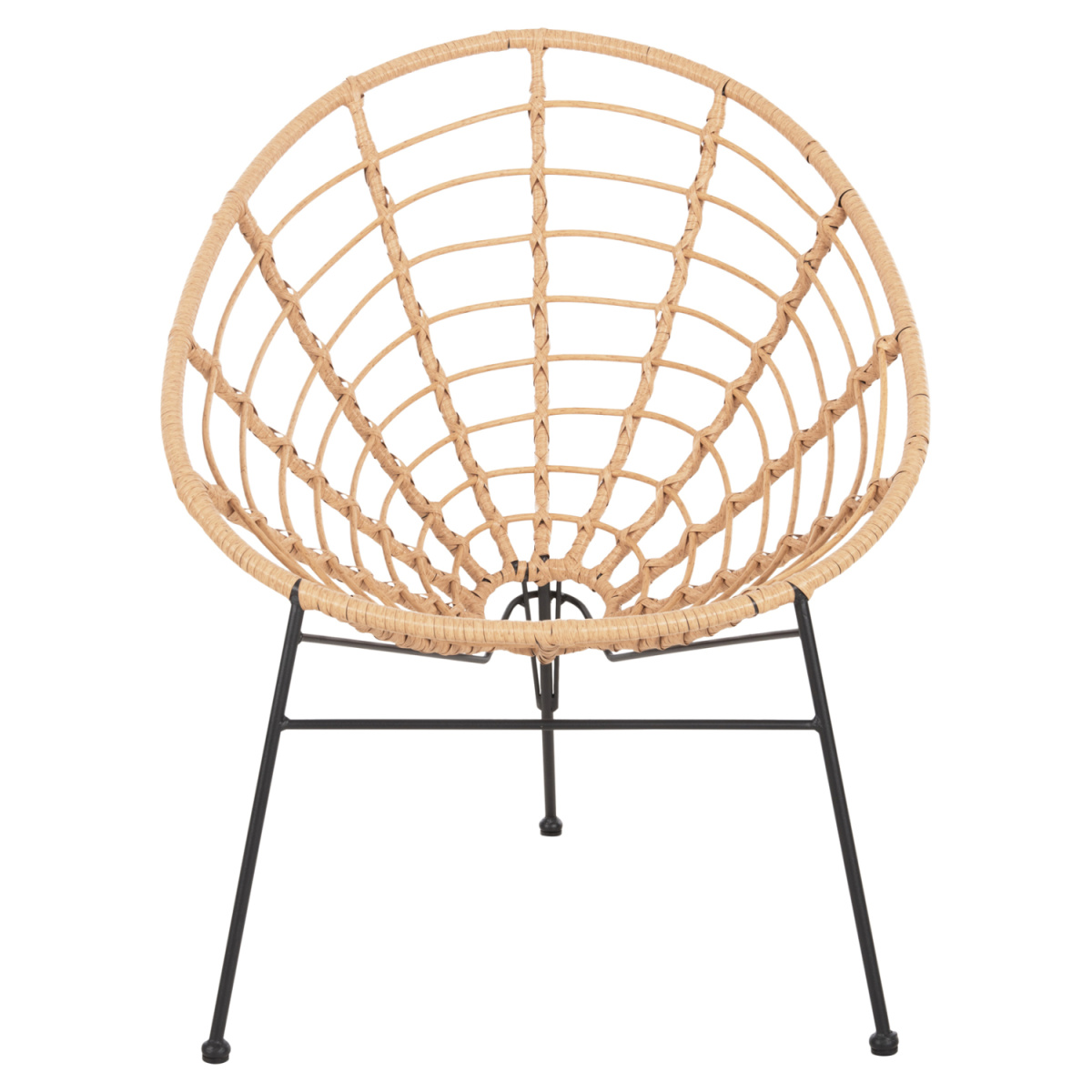 ΠΟΛΥΘΡΟΝΑ ΤΥΠΟΥ ΦΩΛΙΑ ΜΕΤΑΛΛΙΚΗ ALLEGRA HM5458.11 ΜΕ WICKER ΜΠΕΖ 73x78x88Υεκ. - Image 3