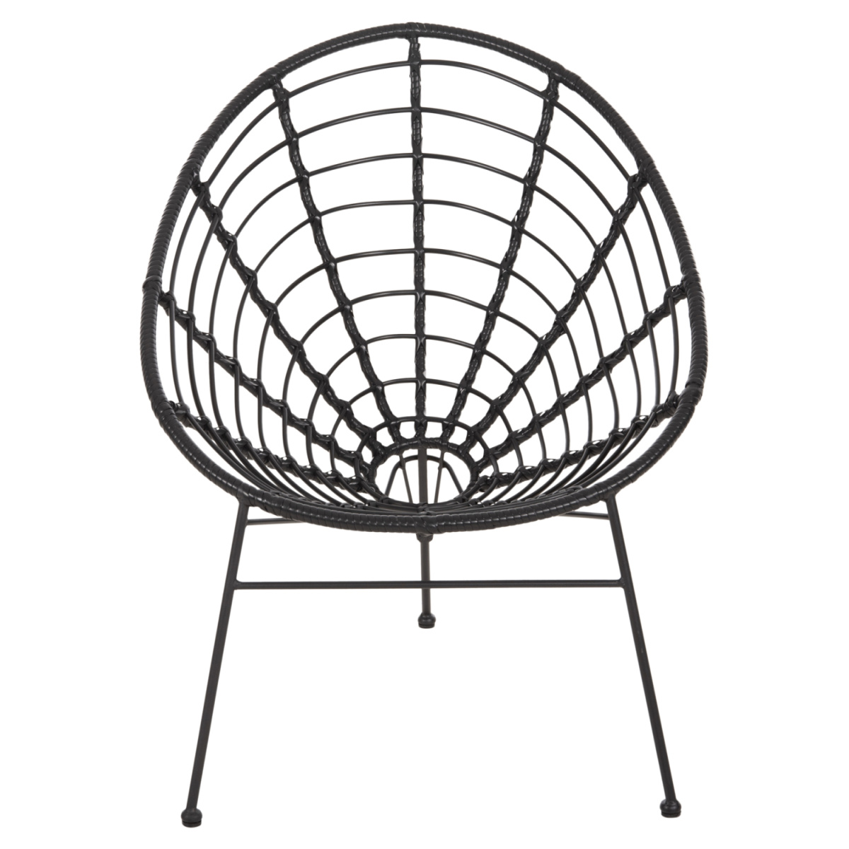 ΠΟΛΥΘΡΟΝΑ ΤΥΠΟΥ ΦΩΛΙΑ ΜΕΤΑΛΛΙΚΗ ALLEGRA HM5458.12 ΜΕ WICKER-ΜΑΥΡΟ 73x78x88Υεκ. - Image 3