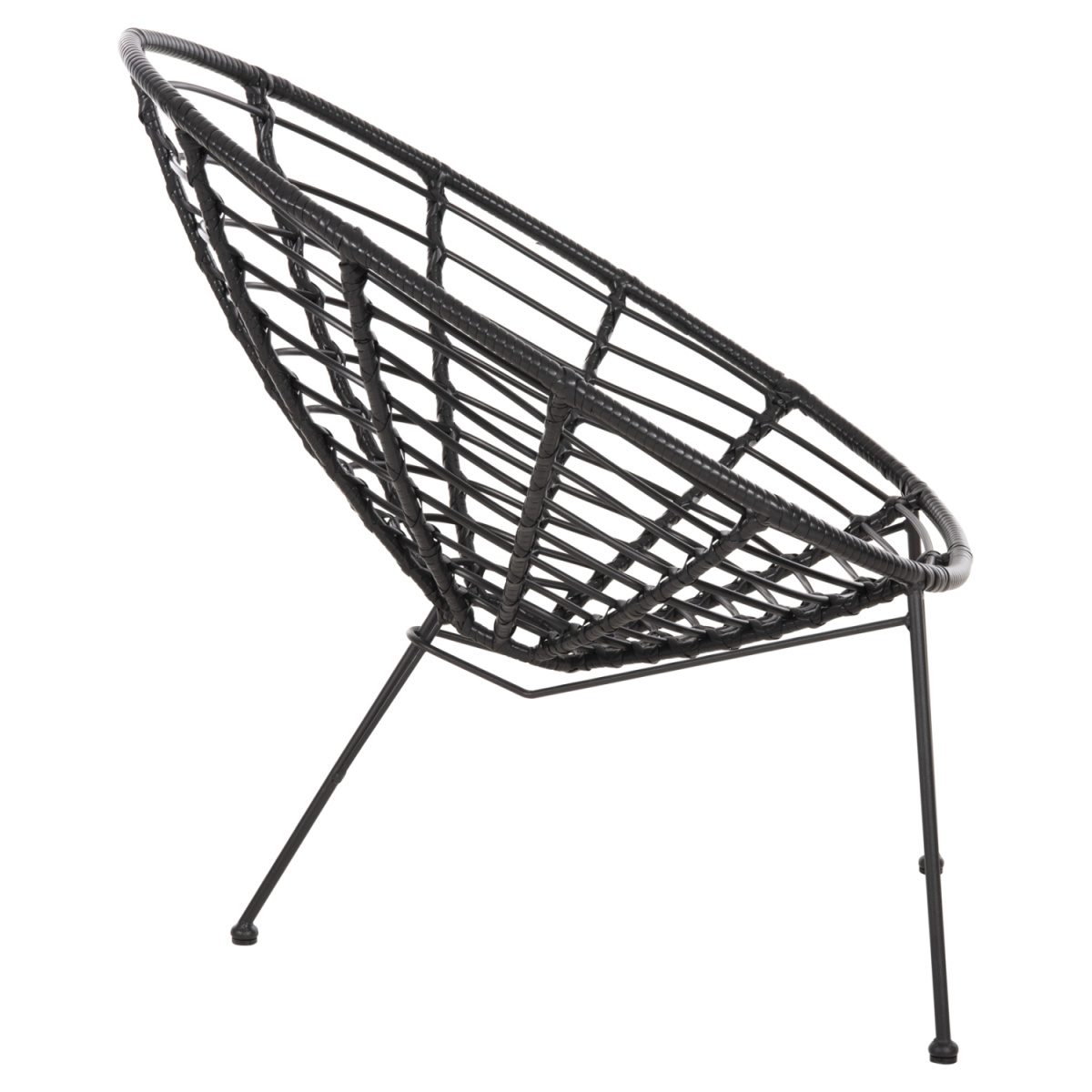 ΠΟΛΥΘΡΟΝΑ ΤΥΠΟΥ ΦΩΛΙΑ ΜΕΤΑΛΛΙΚΗ ALLEGRA HM5458.12 ΜΕ WICKER-ΜΑΥΡΟ 73x78x88Υεκ. - Image 4