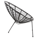 ΠΟΛΥΘΡΟΝΑ ΤΥΠΟΥ ΦΩΛΙΑ ΜΕΤΑΛΛΙΚΗ ALLEGRA HM5458.12 ΜΕ WICKER-ΜΑΥΡΟ 73x78x88Υεκ. - Image 4