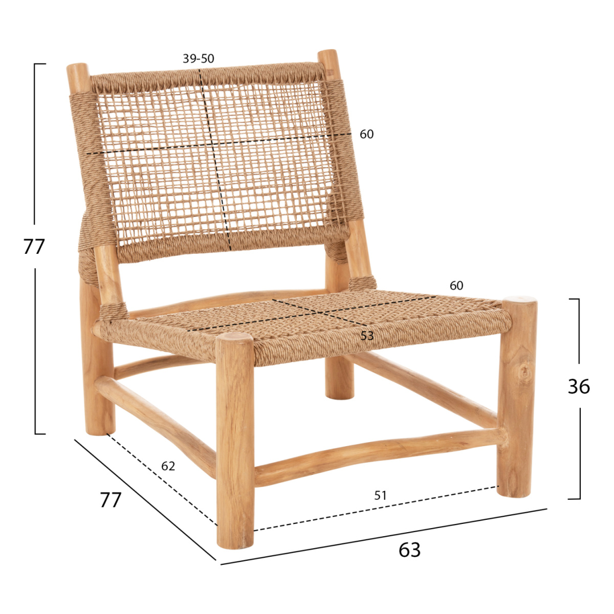 ΣΑΛΟΝΙ ΕΞΩΤ. ΧΩΡΟΥ 4ΤΜΧ LONDER HM11957 ΜΑΣΙΦ TEAK-ΣΥΝΘ.RATTAN-ΦΥΣΙΚΟ - Image 2