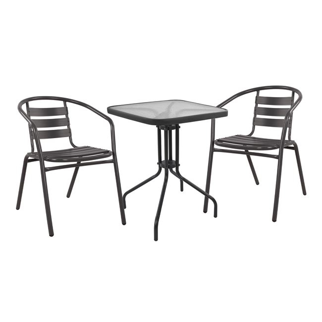 set-3tmch-me-trapezi-figo-60ch60ch72y-po ΣΕΤ 3ΤΜΧ ΜΕ ΤΡΑΠΕΖΙ FIGO 60Χ60Χ72Υ & ΠΟΛΥΘΡΟΝΕΣ LAURA ΓΚΡΙ ΧΡΩΜΑ HM10468.01 - Image 1