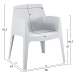 ΣΕΤ 3ΤΜΧ ΠΟΛΥΠΡΟΠΥΛΕΝΙΟΥ SLEEK HM21267.01 ΤΡΑΠΕΖΑΚΙ & 2 ΠΟΛΥΘΡΟΝΕΣ-ΛΕΥΚΟ - Image 2