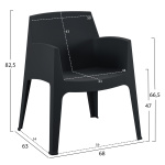 ΣΕΤ 3ΤΜΧ ΠΟΛΥΠΡΟΠΥΛΕΝΙΟΥ SLEEK HM21267.02 ΤΡΑΠΕΖΑΚΙ & 2 ΠΟΛΥΘΡΟΝΕΣ-ΜΑΥΡΟ - Image 2