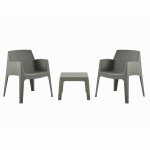 ΣΕΤ 3ΤΜΧ ΠΟΛΥΠΡΟΠΥΛΕΝΙΟΥ SLEEK HM21267.05 ΤΡΑΠΕΖΑΚΙ & 2 ΠΟΛΥΘΡΟΝΕΣ-DARK OLIVE GREEN