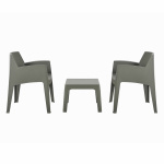 ΣΕΤ 3ΤΜΧ ΠΟΛΥΠΡΟΠΥΛΕΝΙΟΥ SLEEK HM21267.05 ΤΡΑΠΕΖΑΚΙ & 2 ΠΟΛΥΘΡΟΝΕΣ-DARK OLIVE GREEN - Image 4