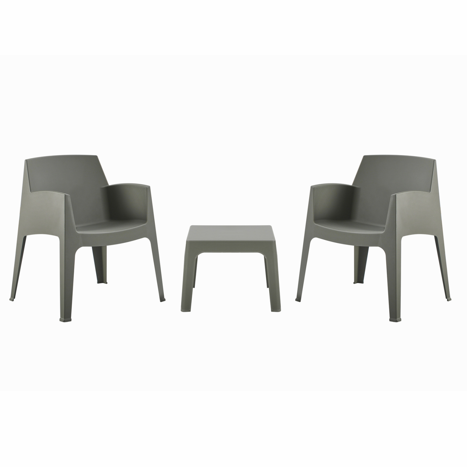 set-3tmch-polypropylenioy-fb92126705-tra ΣΕΤ 3ΤΜΧ ΠΟΛΥΠΡΟΠΥΛΕΝΙΟΥ SLEEK HM21267.05 ΤΡΑΠΕΖΑΚΙ & 2 ΠΟΛΥΘΡΟΝΕΣ-DARK OLIVE GREEN - Image 1