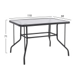 ΣΕΤ ΤΡΑΠΕΖΑΡΙΑΣ 5ΤΜΧ ADAM HM21220.01 ΚΑΡΕΚΛΕΣ ΜΕΤΑΛΛΙΚΕΣ & ΤΡΑΠΕΖΙ 110x60 ΓΚΡΙ - Image 2