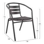 ΣΕΤ ΤΡΑΠΕΖΑΡΙΑΣ 5ΤΜΧ ADAM HM21220.01 ΚΑΡΕΚΛΕΣ ΜΕΤΑΛΛΙΚΕΣ & ΤΡΑΠΕΖΙ 110x60 ΓΚΡΙ - Image 3
