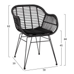 ΣΕΤ 7ΤΜΧ ALLEGRA WICKER ΜΕ ΤΡΑΠΕΖΙ 160X90X78Υ ΜΠΕΖ & ΜΑΥΡΟ ΧΡΩΜΑ HM10513 - Image 4