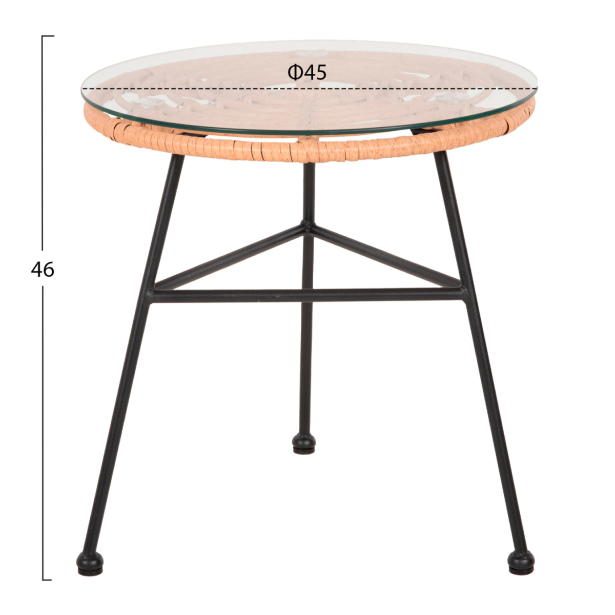 ΣΕΤ ΕΞΩΤΕΡΙΚΟΥ ΧΩΡΟΥ 3ΤΜΧ ALLEGRA HM21047.11 ΜΠΕΖ ΣΥΝΘ.RATTAN-ΜΕΤΑΛΛΟ ΣΕ ΜΑΥΡΟ - Image 2