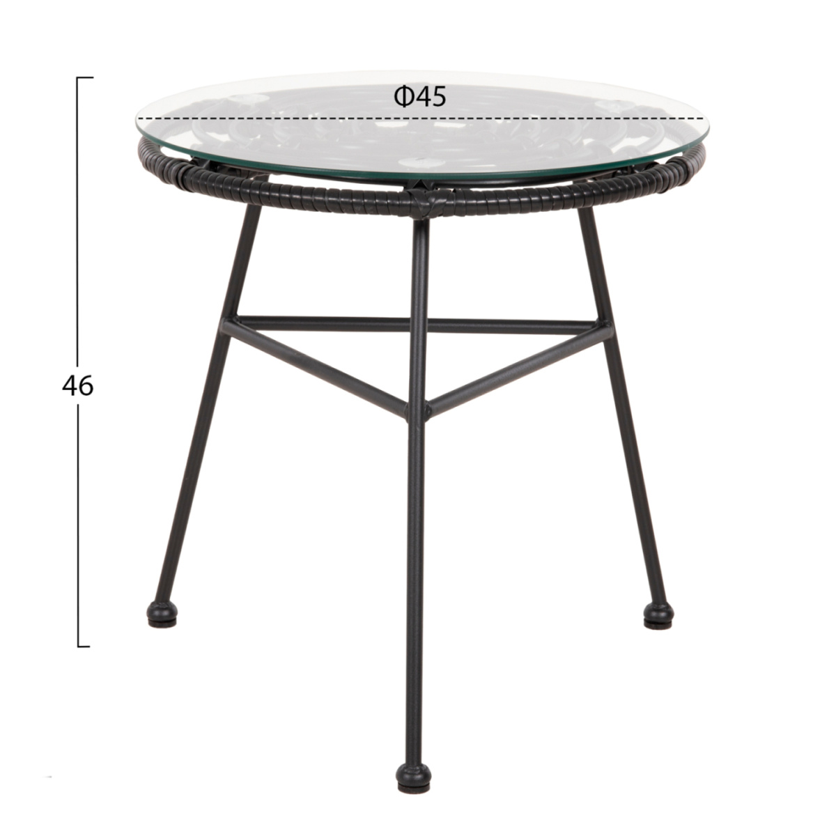 ΣΕΤ ΕΞΩΤΕΡΙΚΟΥ ΧΩΡΟΥ 3ΤΜΧ ALLEGRA HM21047.12 ΜΑΥΡΟ ΣΥΝΘ.RATTAN & ΜΕΤΑΛΛΟ - Image 2