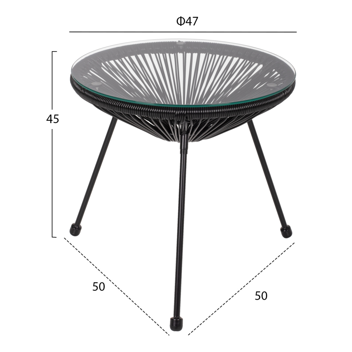 ΣΕΤ ΕΞΩΤΕΡΙΚΟΥ ΧΩΡΟΥ 3ΤΜΧ ACAPULCO HM21101 P.E.RATTAN-ΜΕΤΑΛΛΟ ΣΕ ΜΑΥΡΟ - Image 3