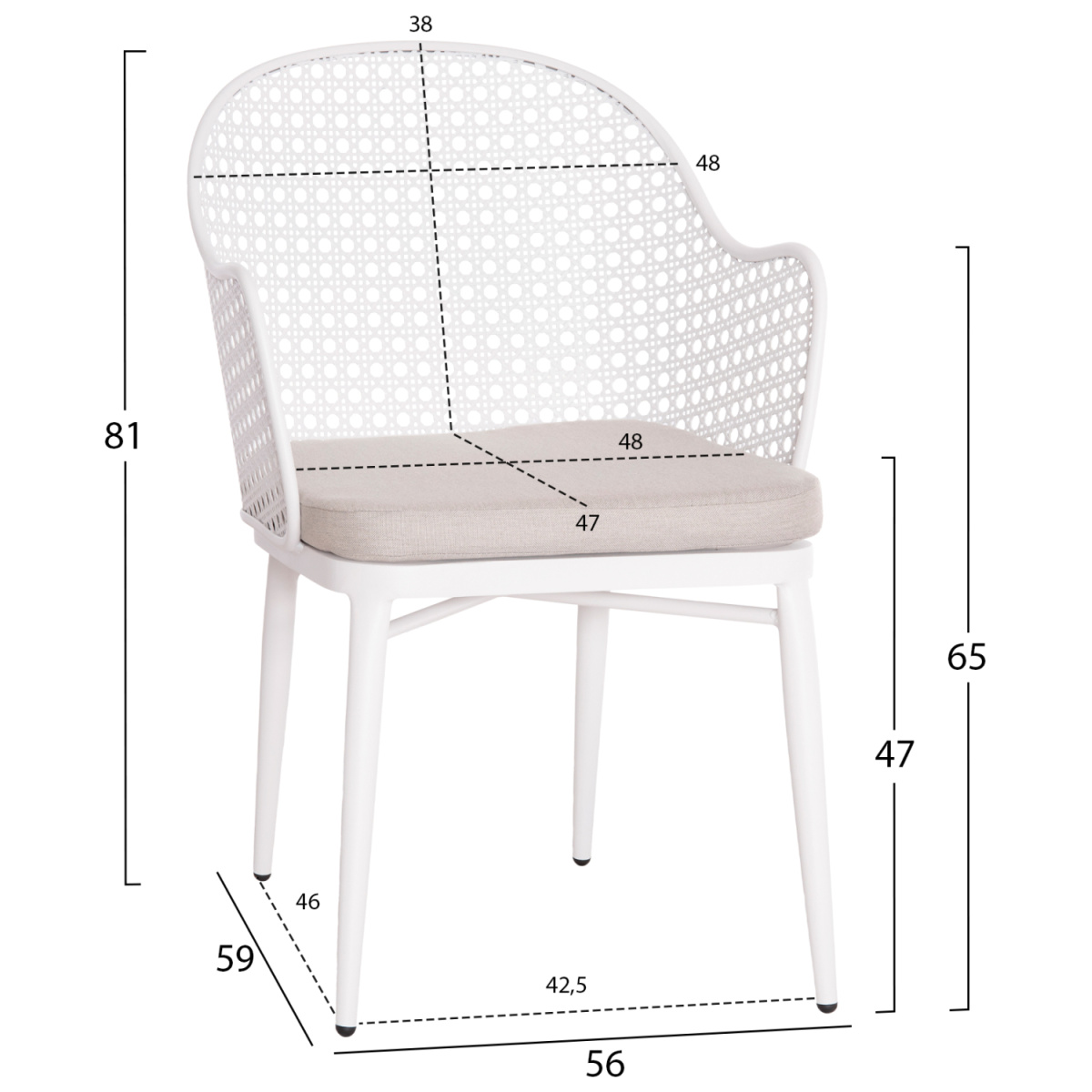 ΣΕΤ LOUNGE 3TMX ΕΞ.ΧΩΡΟΥ OREGO HM21106.02 ΑΛΟΥΜΙΝΙΟ ΣΕ ΛΕΥΚΟ - Image 2