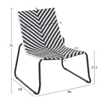 ΣΕΤ LOUNGE 3TMX ΕΞ.ΧΩΡΟΥ PONY HM21193.02 ΜΕΤΑΛΛΟ ΚΑΙ ΣΥΝΘ.RATTAN ΣΕ ΛΕΥΚΟ-ΜΑΥΡΟ - Image 3