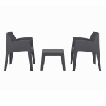 ΣΕΤ 3ΤΜΧ ΠΟΛΥΠΡΟΠΥΛΕΝΙΟΥ SLEEK HM21267.10 ΤΡΑΠΕΖΑΚΙ & 2 ΠΟΛΥΘΡΟΝΕΣ-ΓΚΡΙ - Image 2
