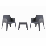 ΣΕΤ 3ΤΜΧ ΠΟΛΥΠΡΟΠΥΛΕΝΙΟΥ SLEEK HM21267.10 ΤΡΑΠΕΖΑΚΙ & 2 ΠΟΛΥΘΡΟΝΕΣ-ΓΚΡΙ