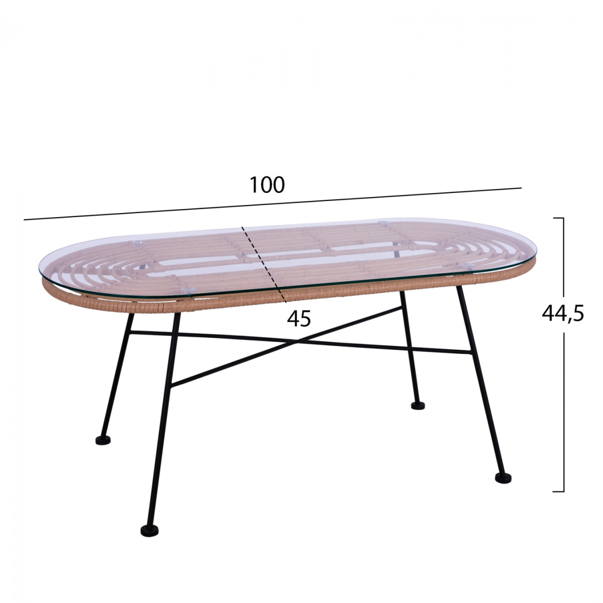 ΣΕΤ ΣΑΛΟΝΙ 4ΤΜΧ ALLEGRA HM5460 ΜΕΤΑΛΛΟ & WICKER ΣΕ ΜΠΕΖ ΧΡΩΜΑ - Image 4