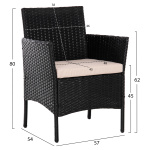 ΣΕΤ ΣΑΛΟΝΙ 4ΤΜΧ STASIA HM6089.01 ΣΥΝΘ.RATTAN ΜΑΥΡΟ-ΚΑΠΟΥΤΣΙΝΟ ΜΑΞΙΛΑΡΙΑ - Image 2