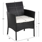 ΣΕΤ ΣΑΛΟΝΙ 4ΤΜΧ STASIA HM6089.04 ΣΥΝΘ.RATTAN ΜΑΥΡΟ-ΜΠΕΖ ΜΑΞΙΛΑΡΙΑ - Image 2