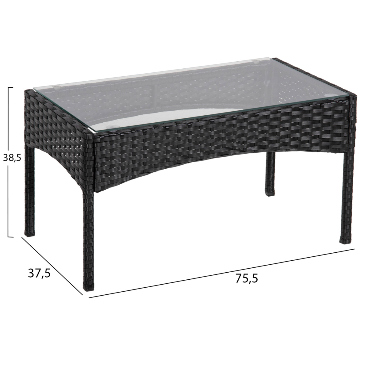 ΣΕΤ ΣΑΛΟΝΙ 4ΤΜΧ STASIA HM6089.04 ΣΥΝΘ.RATTAN ΜΑΥΡΟ-ΜΠΕΖ ΜΑΞΙΛΑΡΙΑ - Image 4