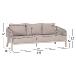 ΣΕΤ ΣΑΛΟΝΙ 4ΤΜΧ MAHAL HM6424.02 ΚΡΕΜ ΑΛΟΥΜΙΝΙΟ--ΜΠΕΖ OLEFIN & ΣΧΟΙΝΙ STRAP - Image 2