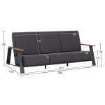 ΣΕΤ ΣΑΛΟΝΙ 4ΤΜΧ LAITH HM6551.01 ΑΛΟΥΜΙΝΙΟ & ΜΑΞΙΛΑΡΙΑ ΓΚΡΙ - Image 3