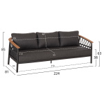 ΣΕΤ ΣΑΛΟΝΙ 5ΤΜΧ STREAM HM6426.01 ΑΝΘΡΑΚΙ ΑΛΟΥΜΙΝΙΟ-STRAP ΣΧΟΙΝΙ-OLEFIN - Image 2