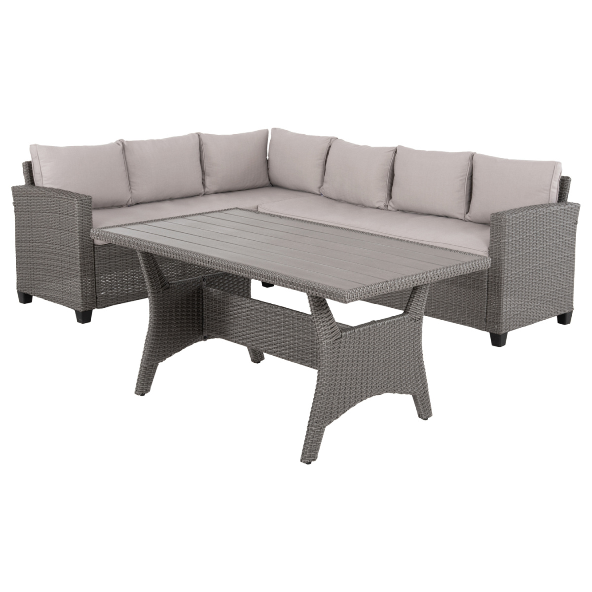 ΣΕΤ ΣΑΛΟΝΙ ΓΩΝΙΑ & ΤΡΑΠΕΖΙ CARSON HM6078.01 ΓΚΡΙ ΣΥΝΘ.RATTAN-ΜΑΞΙΛΑΡΙΑ - Image 4