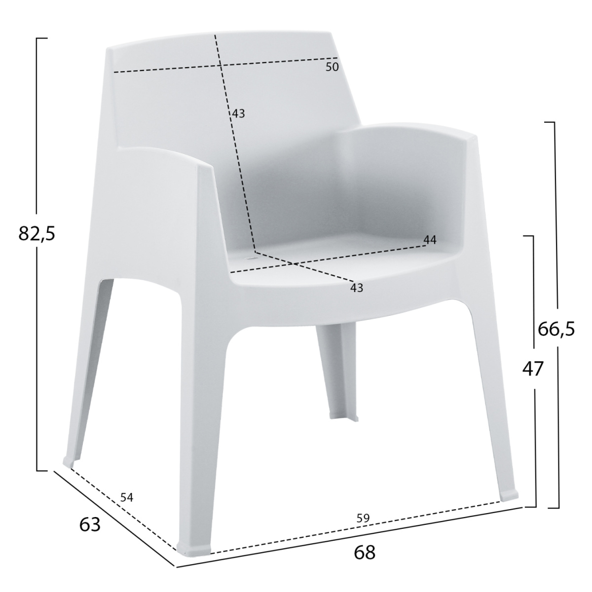 ΣΕΤ ΣΑΛΟΝΙ ΕΞ.ΧΩΡΟΥ 4ΤΜΧ SLEEK HM21268.01 ΛΕΥΚΟ ΠΟΛΥΠΡΟΠΥΛΕΝΙΟ - Image 3