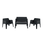 ΣΕΤ ΣΑΛΟΝΙ ΕΞ.ΧΩΡΟΥ 4ΤΜΧ SLEEK HM21268.02 ΜΑΥΡΟ ΠΟΛΥΠΡΟΠΥΛΕΝΙΟ