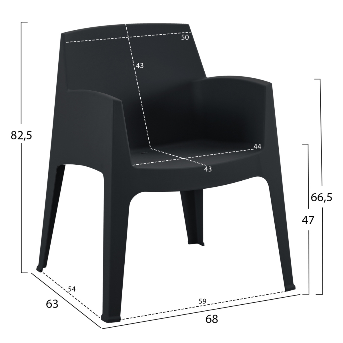 ΣΕΤ ΣΑΛΟΝΙ ΕΞ.ΧΩΡΟΥ 4ΤΜΧ SLEEK HM21268.02 ΜΑΥΡΟ ΠΟΛΥΠΡΟΠΥΛΕΝΙΟ - Image 3