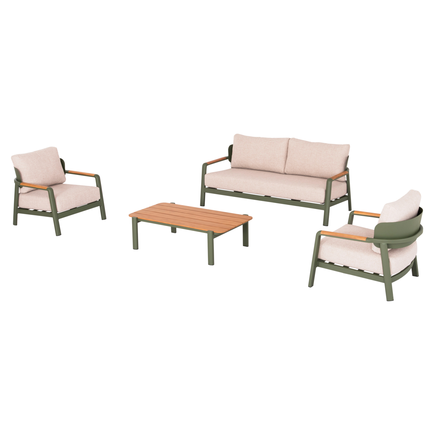 set-saloni-exchoroy-4tmch-fb9619506-pras ΣΕΤ ΣΑΛΟΝΙ ΕΞ.ΧΩΡΟΥ 4ΤΜΧ ELARA HM6195.06 ΠΡΑΣΙΝΟ ΑΛΟΥΜΙΝΙΟ-ΜΠΕΖ OLEFIN-TEAK ΦΥΣΙΚΟ - Image 1