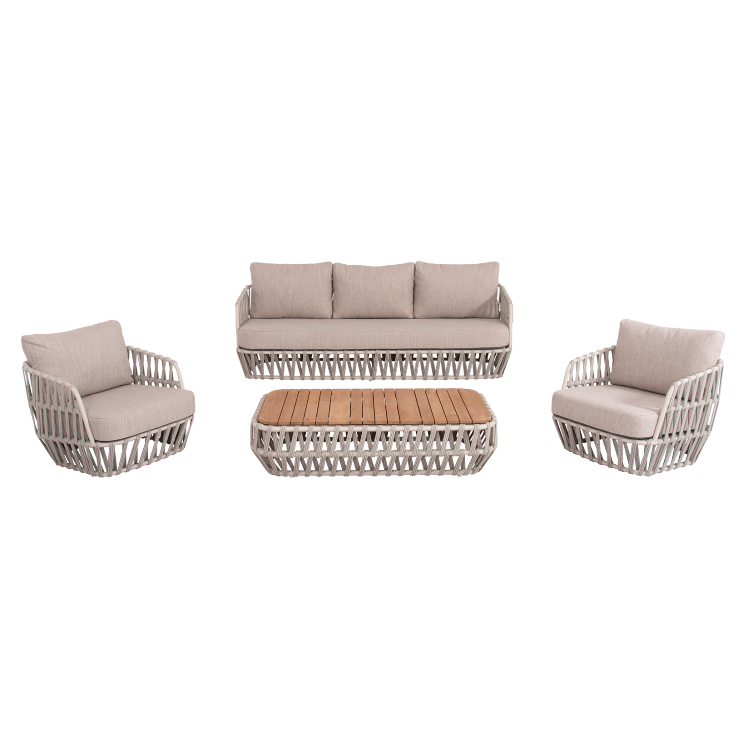 set-saloni-exchoroy-4tmch-fb9620802-mpez ΣΕΤ ΣΑΛΟΝΙ ΕΞ.ΧΩΡΟΥ 4ΤΜΧ SABO HM6208.02 ΜΠΕΖ OLEFIN & P.E.ΣΧΟΙΝΙ-ΚΡΕΜ ΑΛΟΥΜ.-ΞΥΛΟ TEAK - Image 1