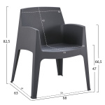 ΣΕΤ ΣΑΛΟΝΙ ΕΞ.ΧΩΡΟΥ 4ΤΜΧ SLEEK HM21268.10 ΓΚΡΙ ΠΟΛΥΠΡΟΠΥΛΕΝΙΟ - Image 3