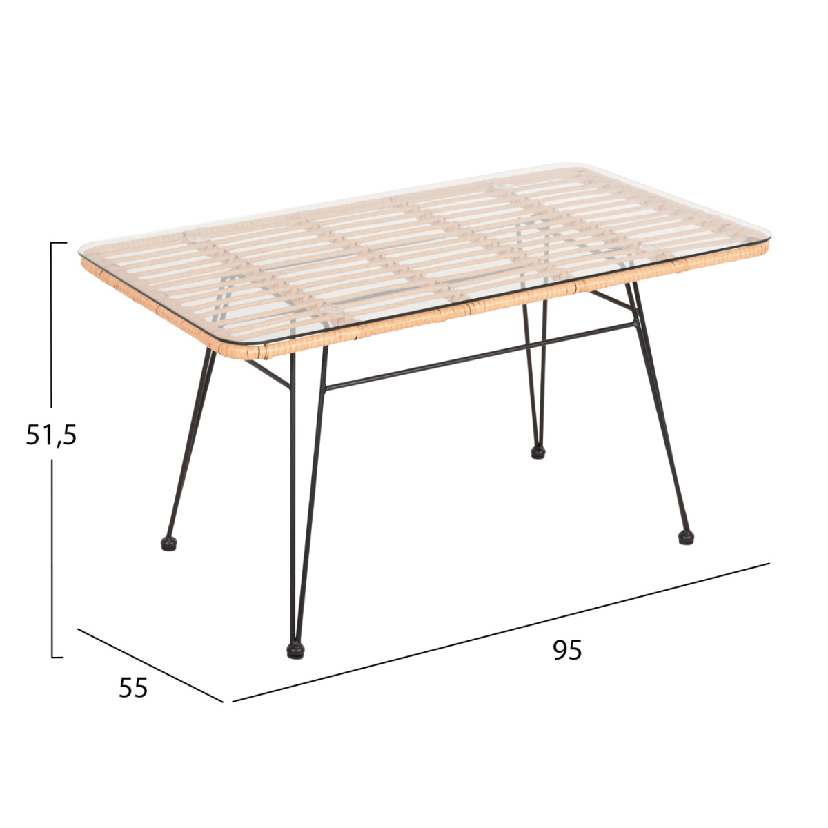 ΣΕΤ ΣΑΛΟΝΙ ΕΞΩΤΕΡΙΚΟΥ ΧΩΡΟΥ 4ΤΜΧ ALLEGRA HM21052 WICKER-ΜΕΤΑΛΛΟ - Image 3