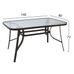 ΣΕΤ ΤΡΑΠΕΖΑΡΙΑ 5ΤΜΧ 140X80 & 4 ΠΟΛΥΘΡΟΝΕΣ BAMBOO LOOK ΚΑΦΕ - Image 2