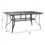 ΣΕΤ ΤΡΑΠΕΖΑΡΙΑ 7ΤΜΧ ΤΡΑΠΕΖΙ BRUNO 150X90 ΜΕ ΠΟΛΥΘΡΟΝΕΣ TEXTILINE ΓΚΡΙ HM11471 - Image 2