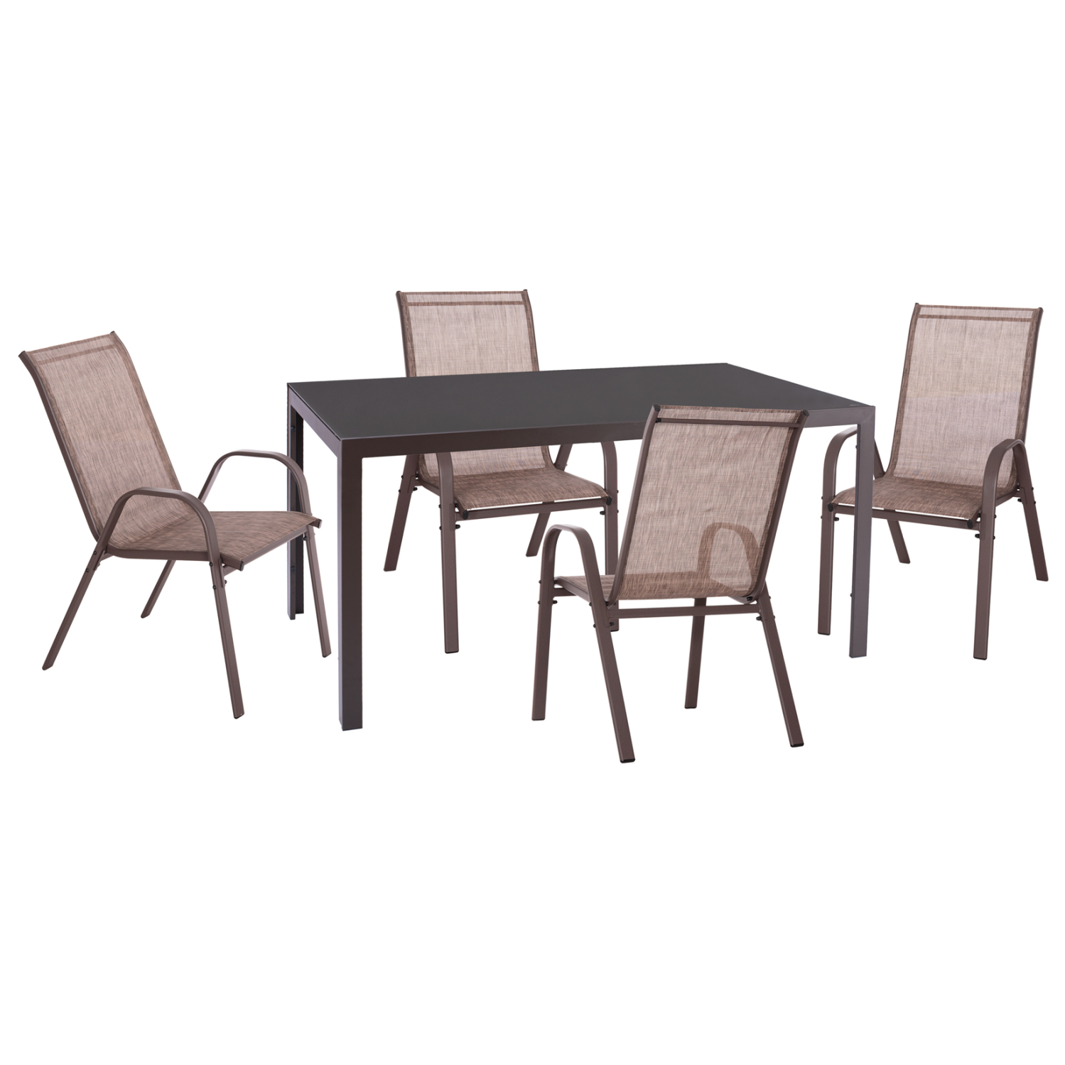 set-trapezarias-5tmch-exotchoroy-fb92100 ΣΕΤ ΤΡΑΠΕΖΑΡΙΑΣ 5ΤΜΧ ΕΞΩΤ.ΧΩΡΟΥ LEOFER HM21009 ΤΡΑΠΕΖΙ & 4 ΠΟΛΥΘΡΟΝΕΣ--ΚΑΦΕ - Image 1