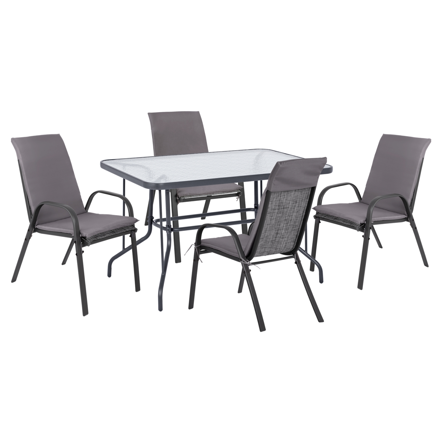 set-trapezarias-5tmch-fb91056801-karekle ΣΕΤ ΤΡΑΠΕΖΑΡΙΑΣ 5ΤΜΧ HM10568.01 ΚΑΡΕΚΛΕΣ ΜΕ ΜΑΞΙΛΑΡΙ & ΤΡΑΠΕΖΙ 120X70 - ΓΚΡΙ - Image 1