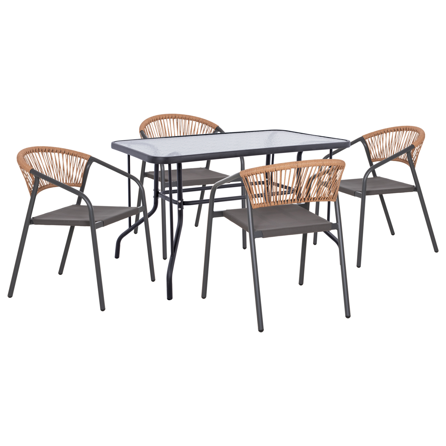 set-trapezarias-5tmch-fb91072701-karekle ΣΕΤ ΤΡΑΠΕΖΑΡΙΑΣ 5ΤΜΧ ADAM HM10727.01 ΚΑΡΕΚΛΕΣ ΜΕΤΑΛΛΙΚΕΣ & ΤΡΑΠΕΖΙ 110x60εκ ΓΚΡΙ - Image 1