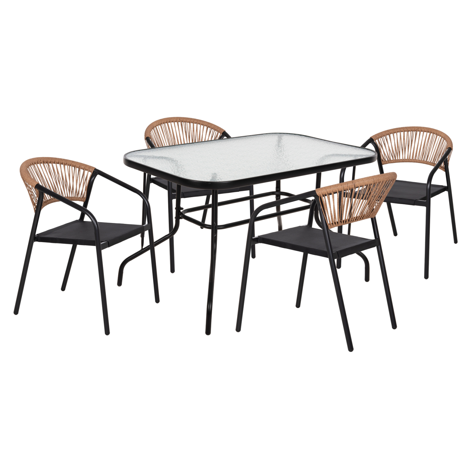 set-trapezarias-5tmch-fb91072703-karekle ΣΕΤ ΤΡΑΠΕΖΑΡΙΑΣ 5ΤΜΧ ADAM HM10859.03 ΚΑΡΕΚΛΕΣ ΜΕΤΑΛΛΙΚΕΣ & ΤΡΑΠΕΖΙ 120x70εκ ΜΑΥΡΟ - Image 1