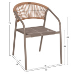 ΣΕΤ ΤΡΑΠΕΖΑΡΙΑΣ 5ΤΜΧ BRUNO HM10860.04 ΚΑΡΕΚΛΕΣ ΜΕΤΑΛΛΙΚΕΣ & ΤΡΑΠΕΖΙ 140x80εκ ΣΑΜΠΑΝΙ - Image 3